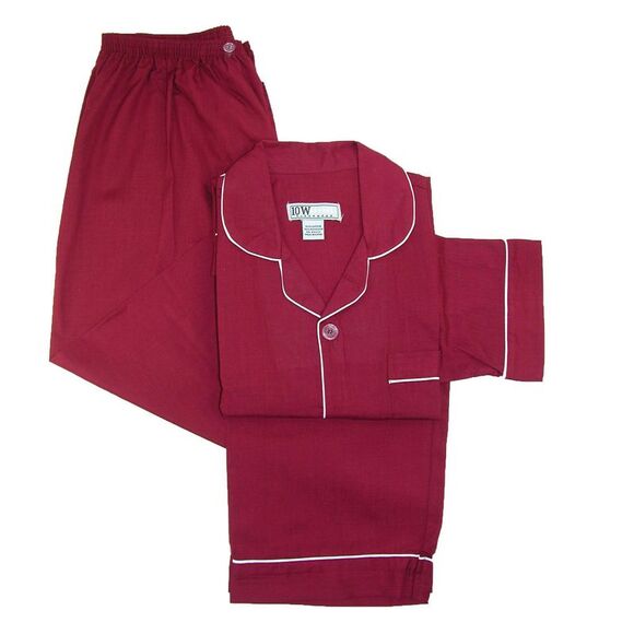 Ten West Apparel Long Sleeve Long Leg Solid Pajama Set - Picture 1 of 3